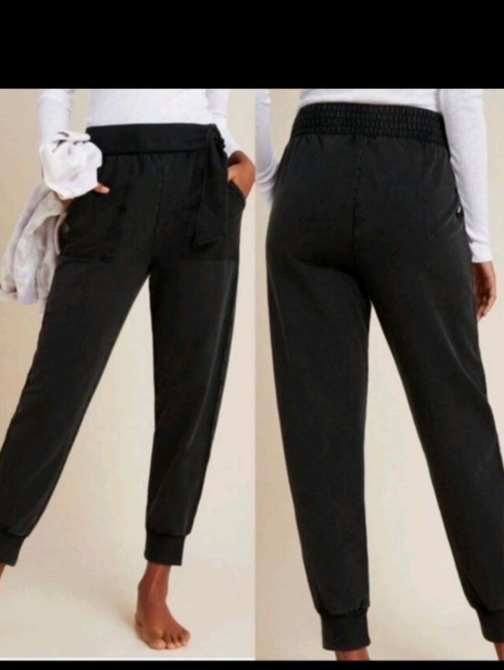Saturday Sunday Anthropologie Black Jogger Pants Size M